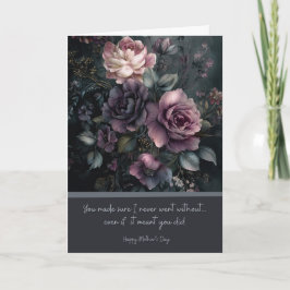 Dyster, elegant mors dag mörk blomsterbukett kort
