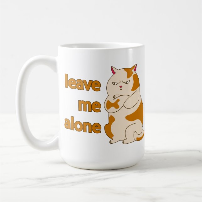 Dyster fet katt lämna mig ifred  kaffemugg (Vänster)