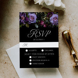 Dyster gotisk blomsterbröllopsmeny OSA kort