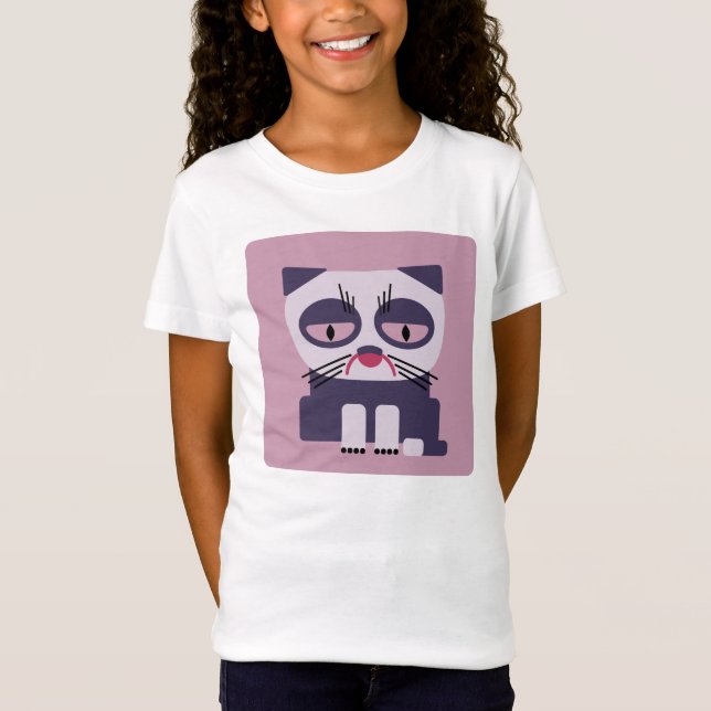 dyster grumpy tittar katt t-shirt (Framsida)