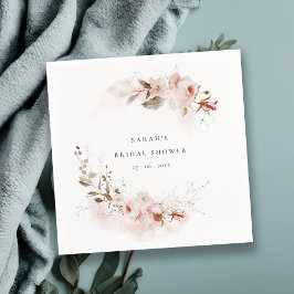 Dyster höstmarsala-rosen floral bröllopsdusch pappersservett