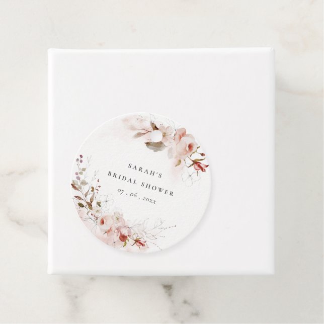 Dyster höstmarsalablush blomsterlig bröllopsdusch gåvor etiketter (På plats)