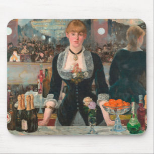 Dyster parisisk bartender Manet En bar på Folies-B Musmatta