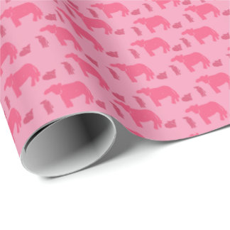 Dyster Rosa Inpackningspapper Kor Western Ranch Presentpapper
