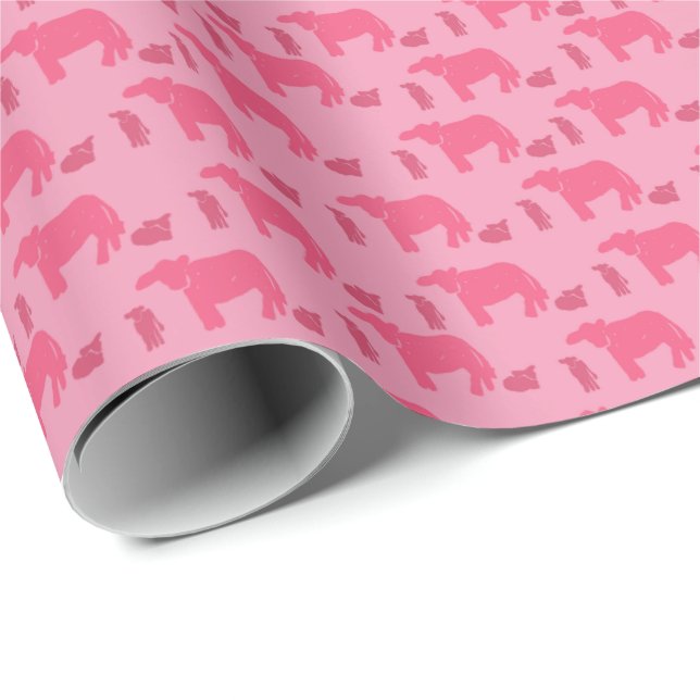 Dyster Rosa Inpackningspapper Kor Western Ranch Presentpapper (Rullad Hörn)