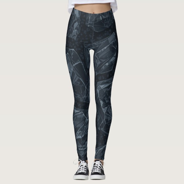 Dyster Sten Coola Leggings Mörk Grunge Sten (Framsida)