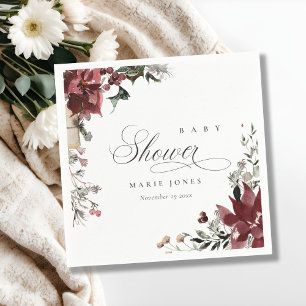 Dyster varm vinter festlig lövverk Baby Shower Pappersservett