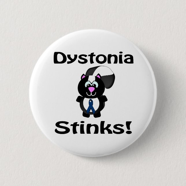 Dystoni Stinker Skunk Medvetenhet Design Knapp (Framsida)