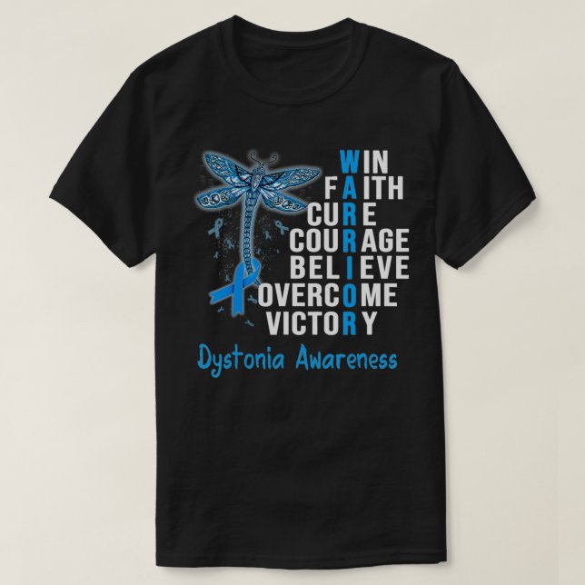 Dystonia Warrior Dystonia Awareness T Shirt (Design framsida)