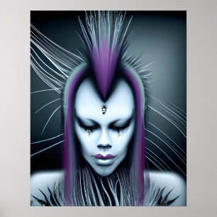 Dystopian Alien Human Hybrid Etheral Ai Art Poster