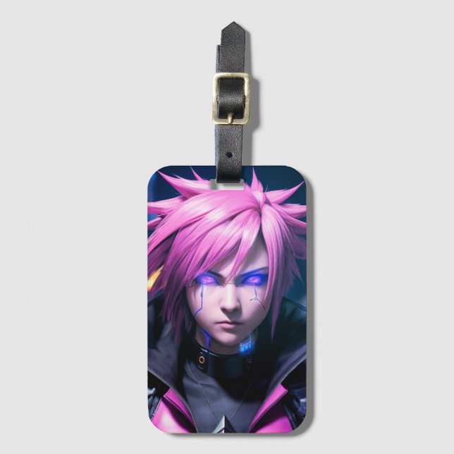 Dystopian Cyberpunk Sci-Fi Future Street Punk 01 D Bagagebricka (Framsida vertikal)