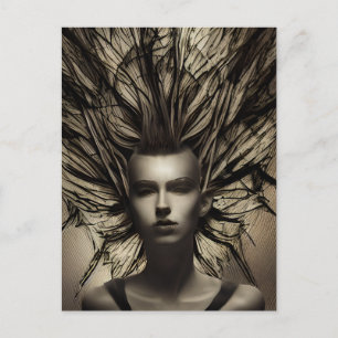 Dystopian Etheral Surreal Abstrakt Woman Vykort