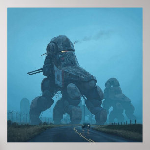 Dystopian Krig Maskin Simon Stalenhag Poster