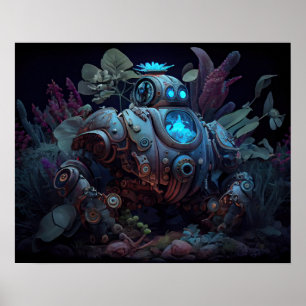 Dystopian Robot & Plants Poster