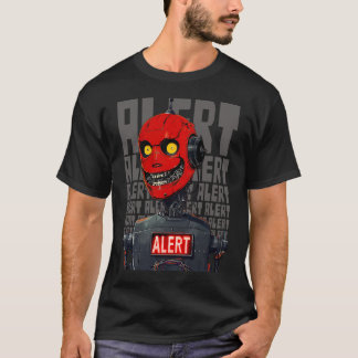 Dystopisk ond dysfunktionell robotlarm sci-fi t shirt
