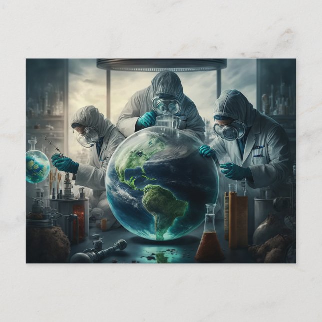 Dystopisk världsexperiment - Konceptkonst - Fantas Vykort (Framsida)