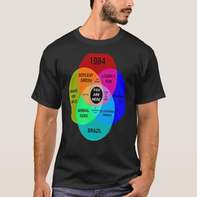 Dystopiskt diagram som du är här t shirt (Framsida)