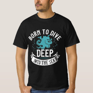 Dyving Tshirt Design, född att dyka djupt in i T Shirt