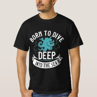 Dyving Tshirt Design, född att dyka djupt in i T Shirt