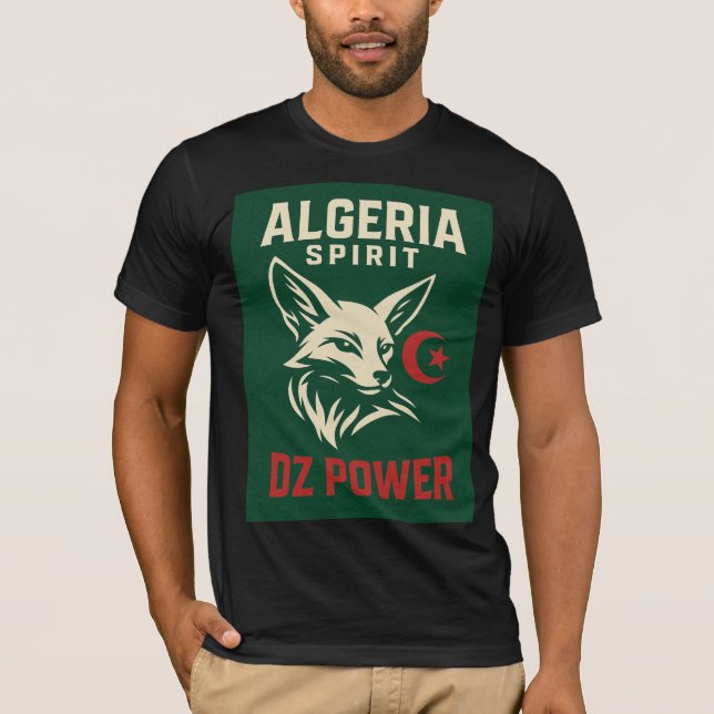 DZ POWER - Algeriet Spirit Fennec Design T-Shirt (Framsida)