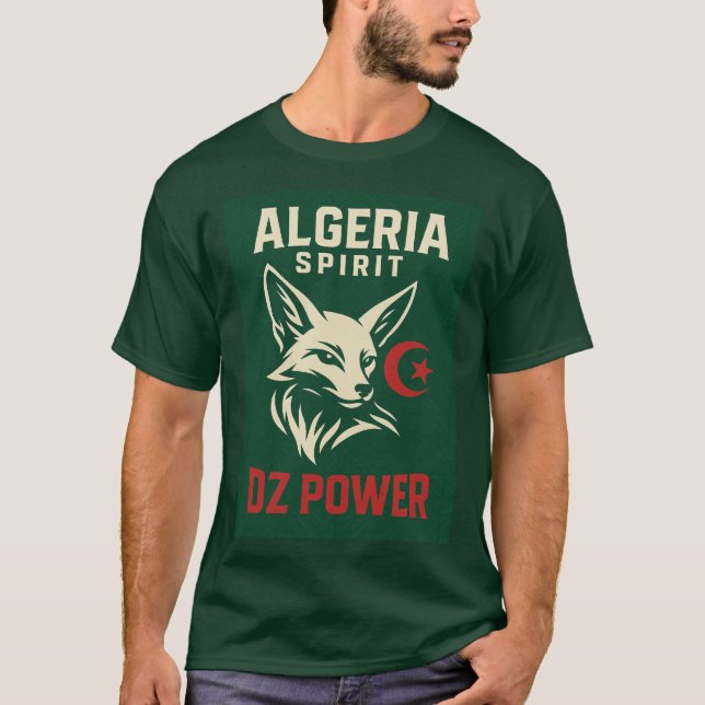 DZ POWER - Algeriet Spirit Fennec Design T-Shirt (Framsida)