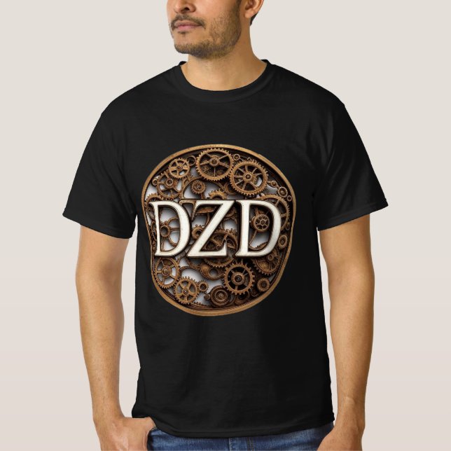 DZD Logotyp Steampunk Theme Black T Shirt (Framsida)