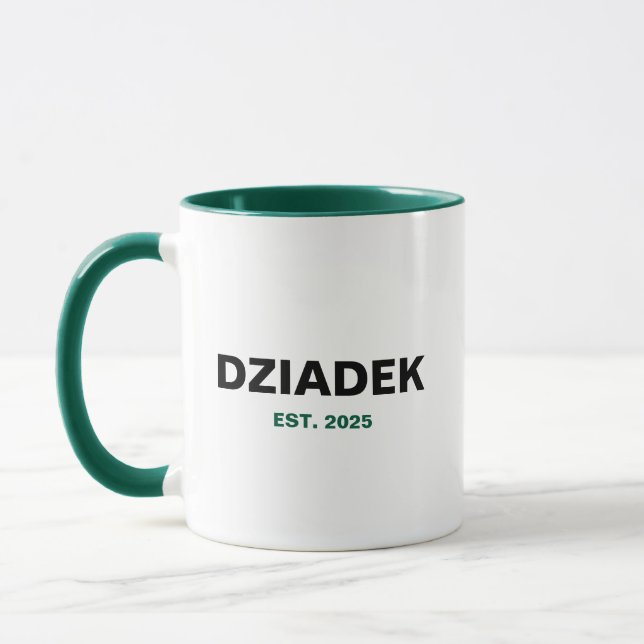 "Dziadek" Est. 2025 - Perfekten Grandpa Gift Mugg (Vänster)