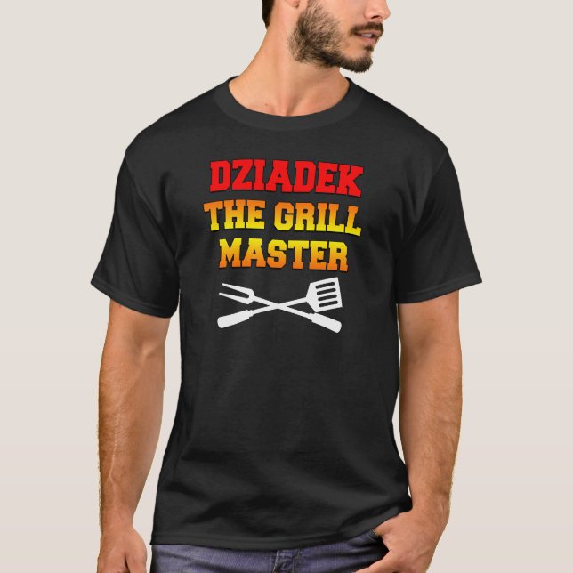 Dziadek Grill Master (PÅ MÖRKEN) T Shirt (Framsida)
