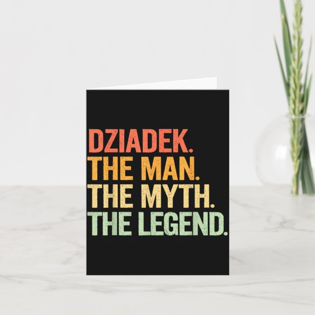 Dziadek Man Myte Legend Retro Illustration Kort (Framsida)