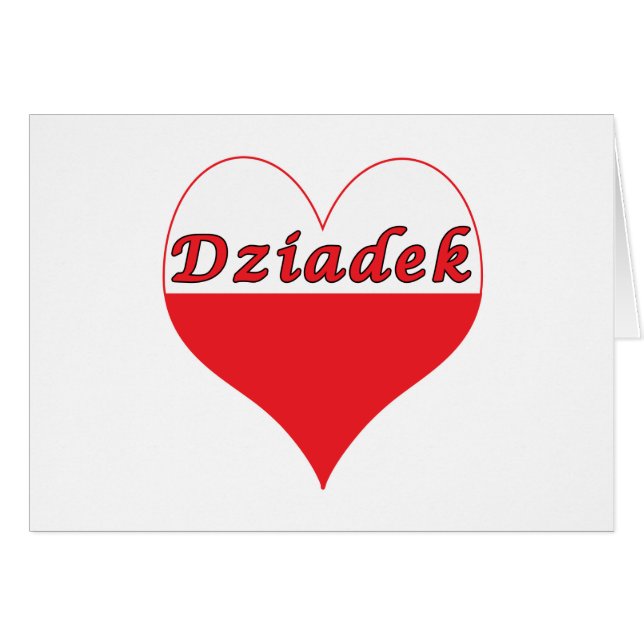 Dziadek polska Heart Hälsningskort (Framsidan Horizontal)