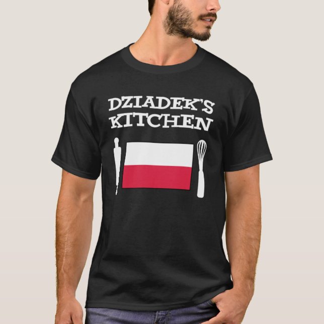 Dziadek s Kitchen polska Grandpa T Shirt (Framsida)