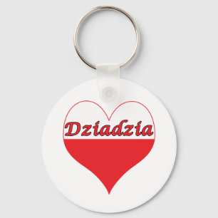 Dziadzia polskt hjärta nyckelring