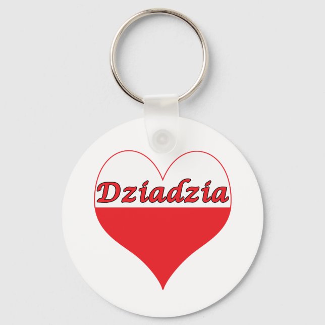 Dziadzia polskt hjärta nyckelring (Framsida)