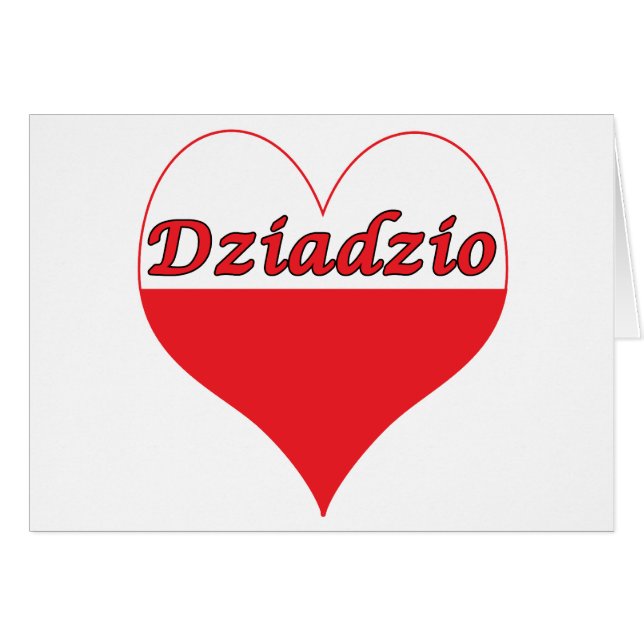 Dziadzio polska Heart Hälsningskort (Framsidan Horizontal)