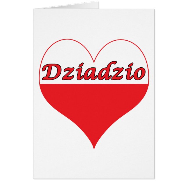 Dziadzio polska Heart Hälsningskort (Framsidan)