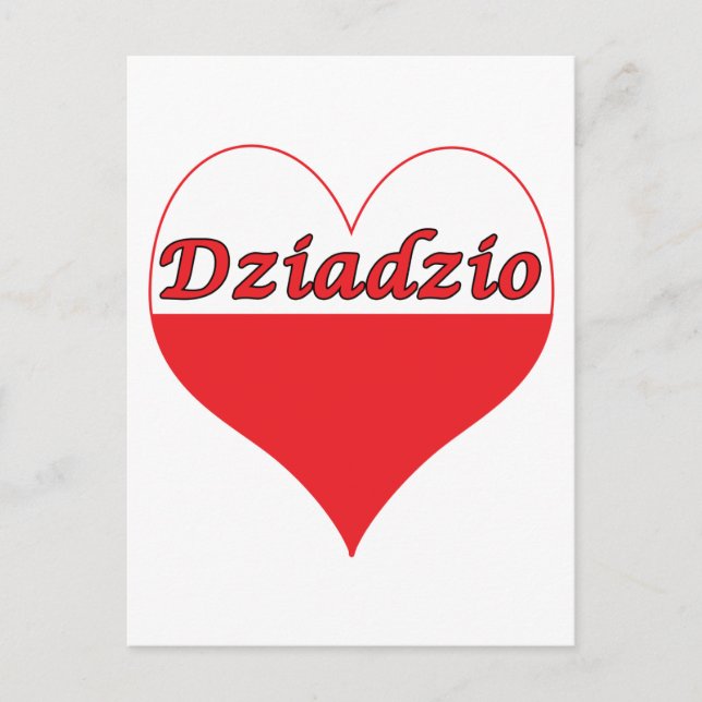 Dziadzio polska Heart Vykort (Framsida)