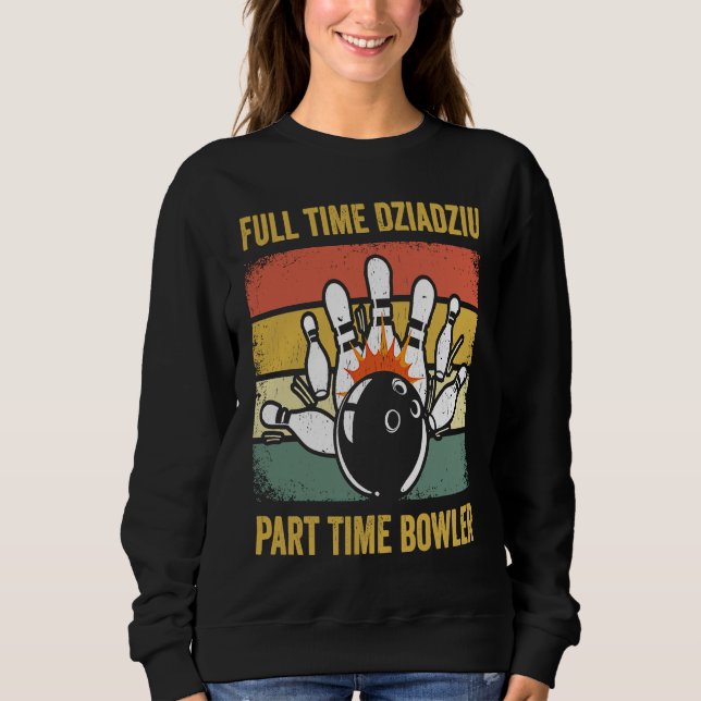 Dziadziu Full Time Dziadziu Part Time Bowler  Poli T Shirt (Framsida)