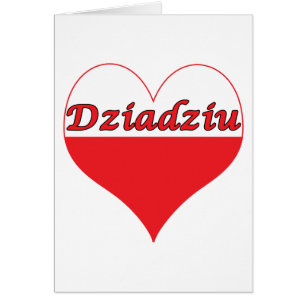 Dziadziu polska Heart Hälsningskort