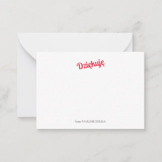 Dziękuję Flat Note Card Anteckningskort