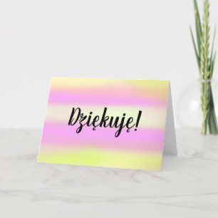 Dziękuję Polish Tack Warm Watercolor Blank Kort
