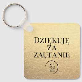 Dziękuję Tack för ditt företag på polska Nyckelring