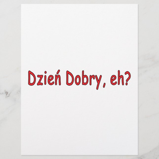Dzien Dobry, va? Reklamblad (Framsidan)