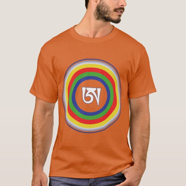 Dzogchen tibetansk bokstav A Buddha meditation Man T Shirt (Framsida)