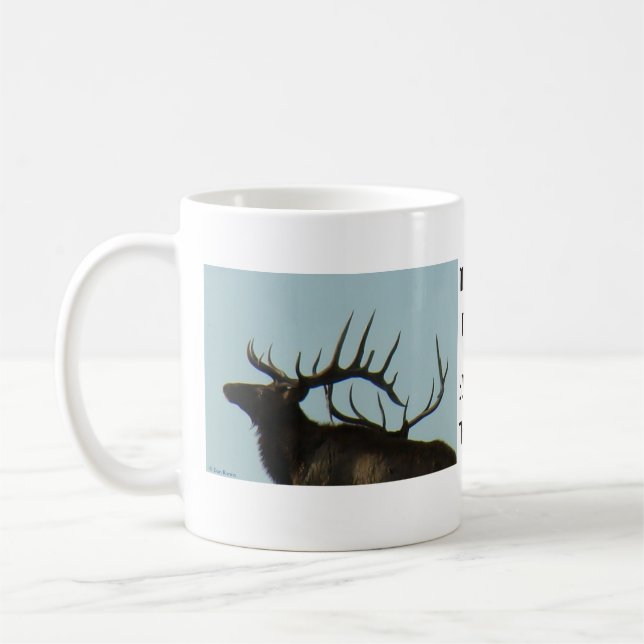 E11 Bull Elk Silhouette Head Shot Kaffemugg (Vänster)