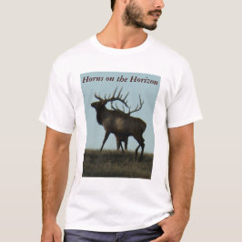 E14 Bull Elk Silhouette Horns på Horisont Tee