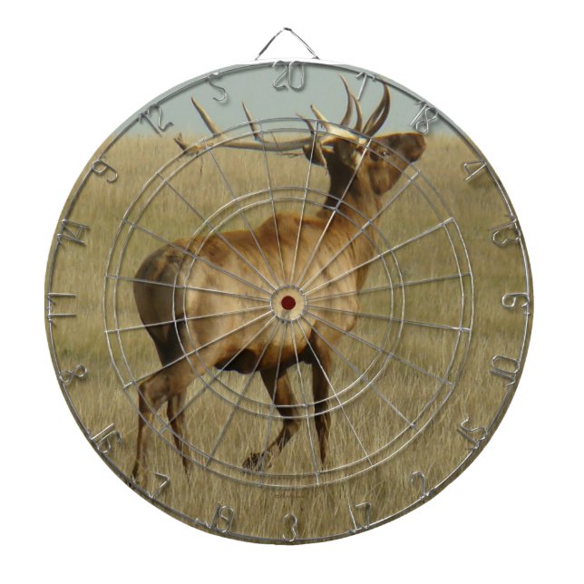 E35 Bull Elk Grass in Horns Darttavla (Framsidan)