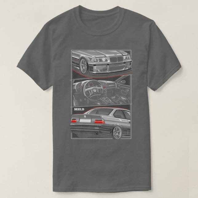 E36 Sport Car Illustratio Perfect Gift  T Shirt (Design framsida)