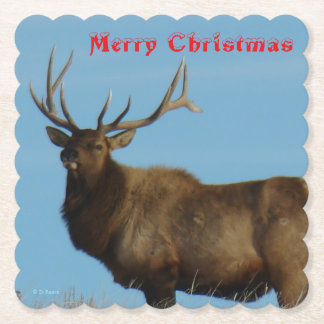 E62 Bull Elk and Blue Sky Coaster Underlägg Papper
