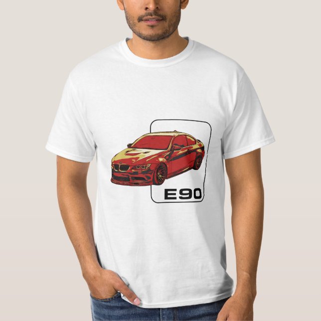 E90 M3 BMW Design - Röd T Shirt (Framsida)