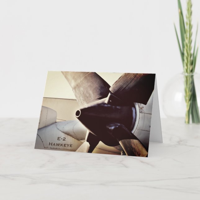E-2 Hawkeye Propeller Militärflygplan födelsedag Kort (Framsida)